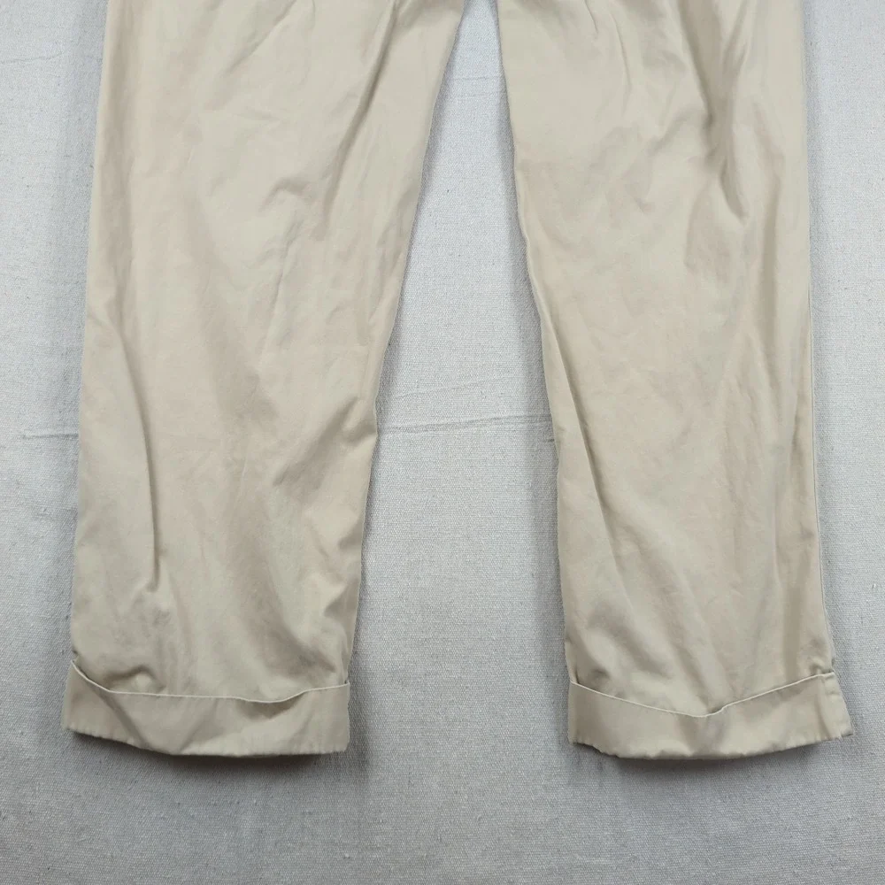 Vtg Polo‎ Ralph Lauren Pants Men 35x32 Khaki Hammond Pleated Cuffed Office
